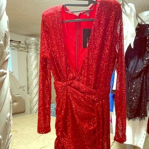 Fashion Nova sequin red dress NWT
